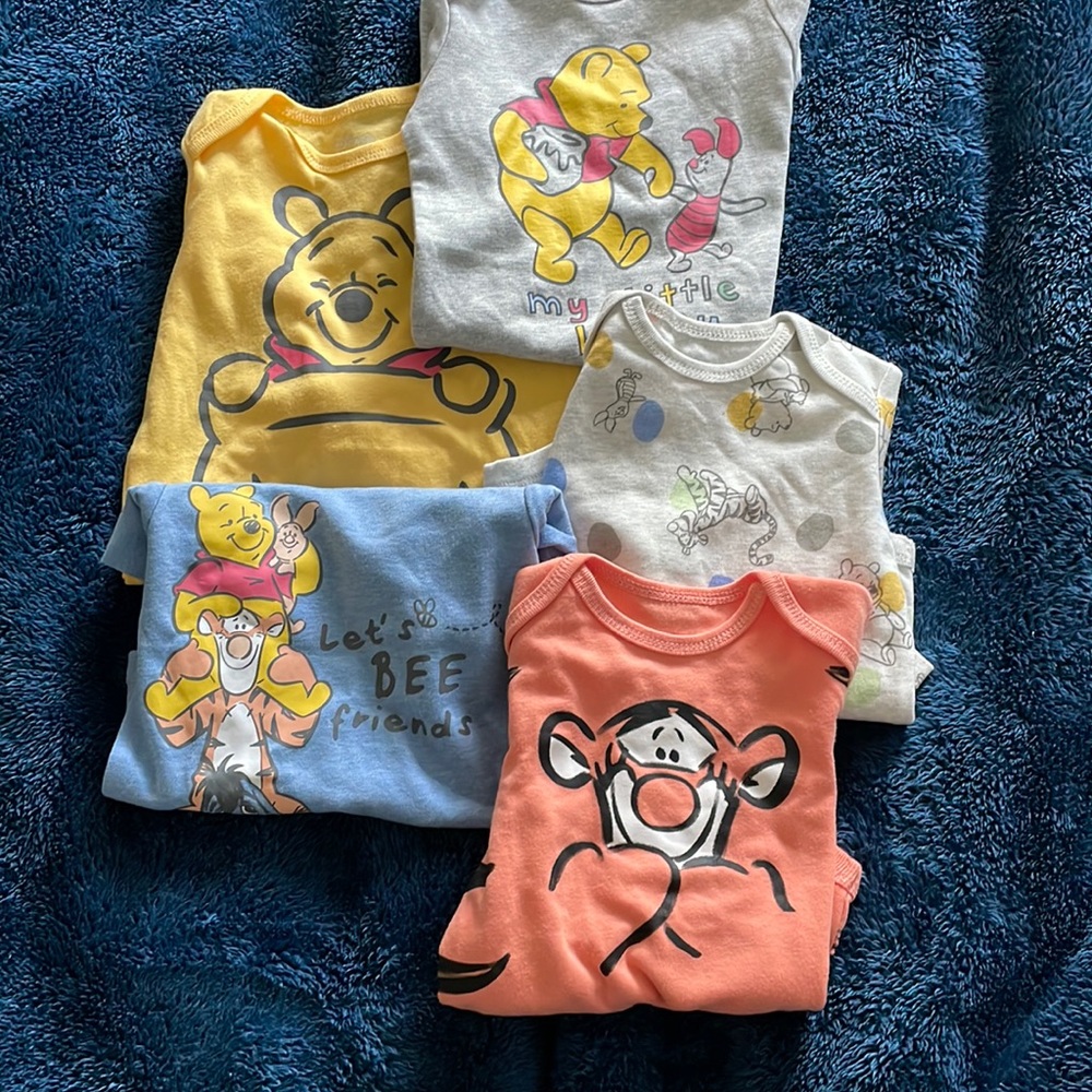 Disney Winnie the Pooh long sleeved onesies size 6-9mos